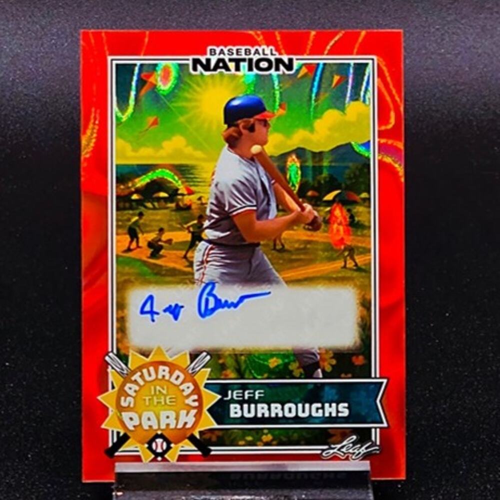 Jeff Burroughs 3/4 Auto Saturday in the Park Texas Rangers 1974 AL MVP #1 Draft